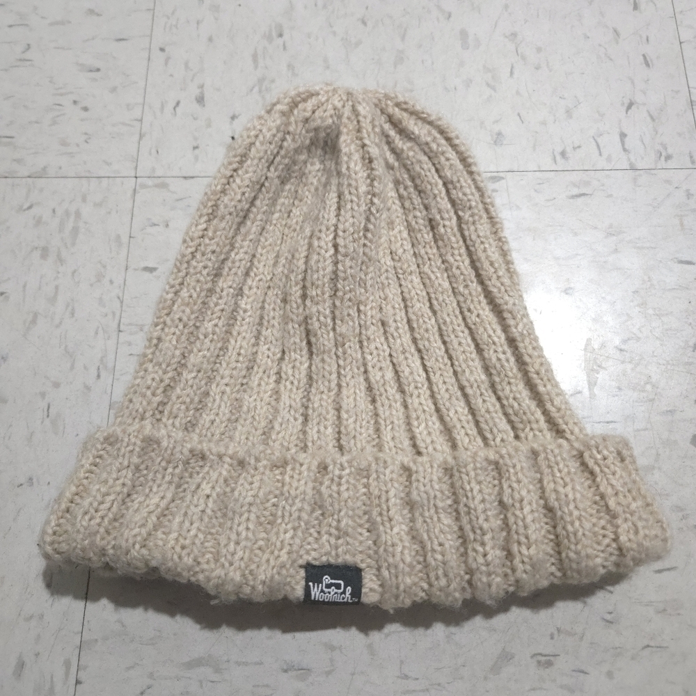 Woolrich | Beige Knit Beanie Wool Blend